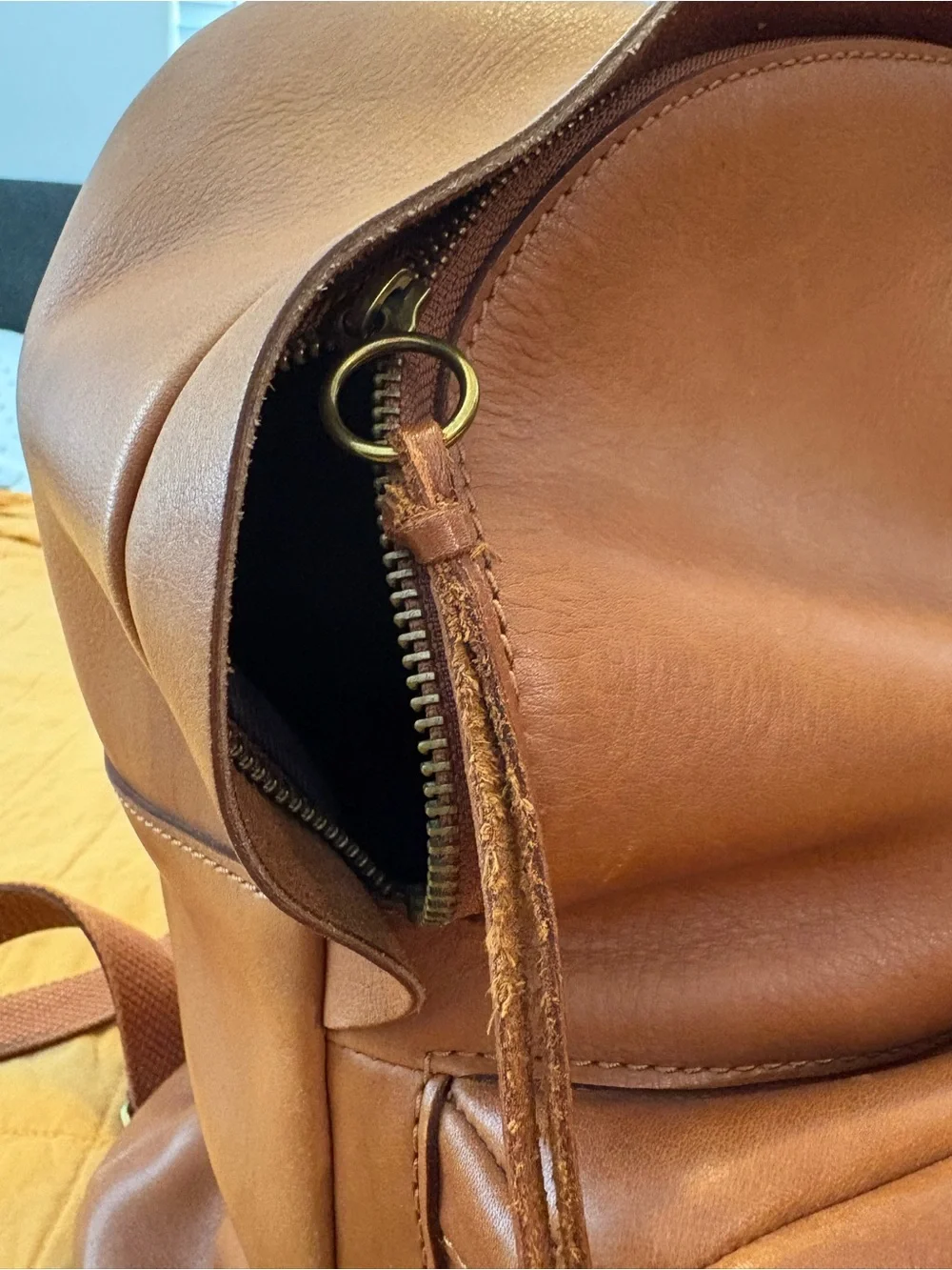 Madewell Cognac Brown Leather Backpack